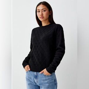 Twik Grid pattern pointelle knit sweater